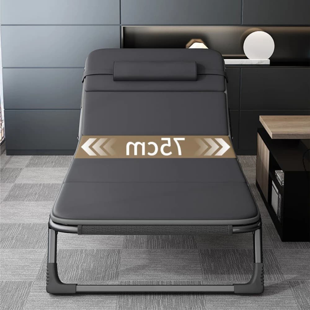 Living Room Folding Bed Recliner Office Lunch Break Bed Outdoor Self-driving Tour Simple Oxford Cloth Folding Bed Beach Recliner