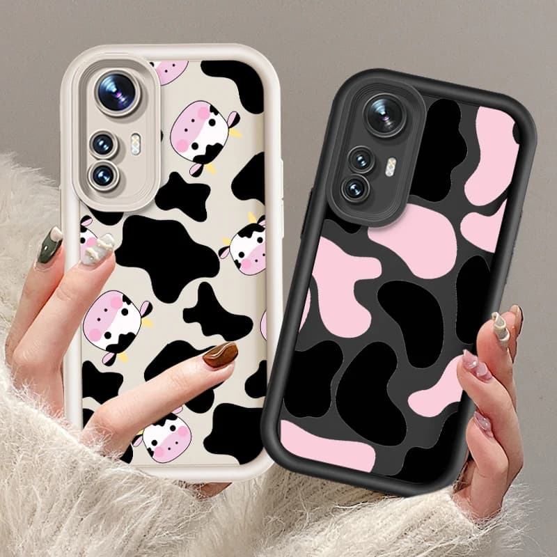 Cute Cartoon Cow For Xiaomi 12T 11 Lite Poco F5 F4 F3 F2 M3 Pro X5 X4 X3 GT 4G 5G Eye Ladder Cover Capa Fundas Phone Case