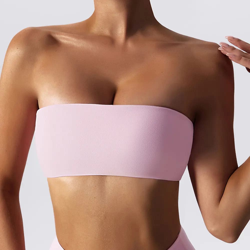 Women's Yoga Bra Strapless Sports Bra Women's Gym Run Push Up Thin Strap Daily Sports Top Wireless Pad Fitness Yoga Bra