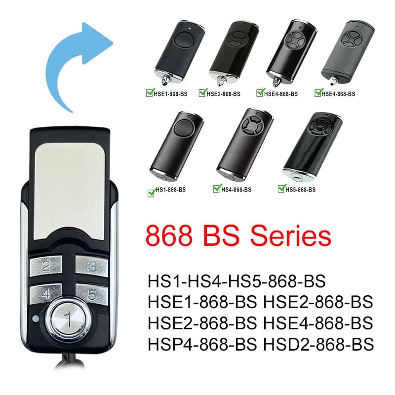 HORMANN BS 868MHz HSE4 HSE1 HSE2 HS1 HS4 HS5 HSS4 HSP4 HSD2 Garage Remote Control for Gate 868.3MHz Garage Door Opener Commands