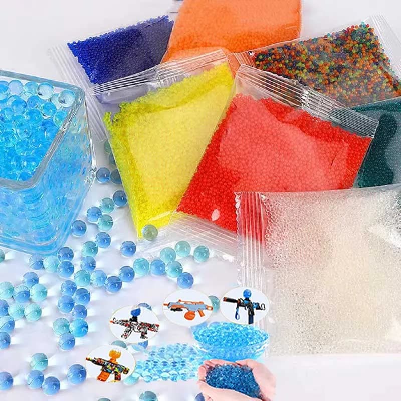 4-8W Gel Ball Gun Blaster Ammo Refill Soft Water Beads Splat Bulles 7-8mm Growing Rainbow Splatrball for Gel Crystal Ball Toy
