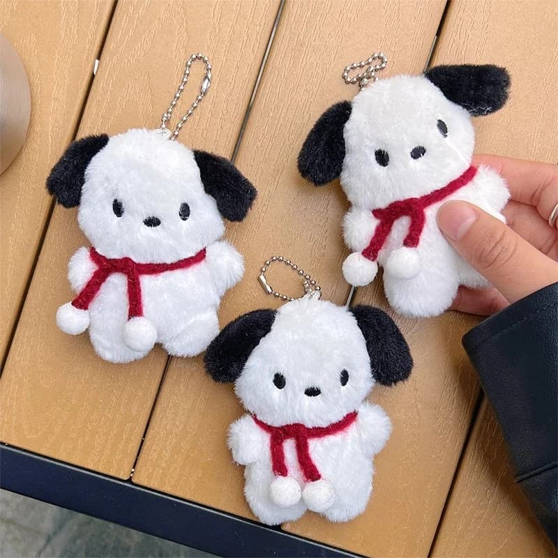 IFYOUOO Cute Cartoon Plush Dog Doll Keychain For Girls Gifts Keyring Creative Car Bag Hanging Accessories