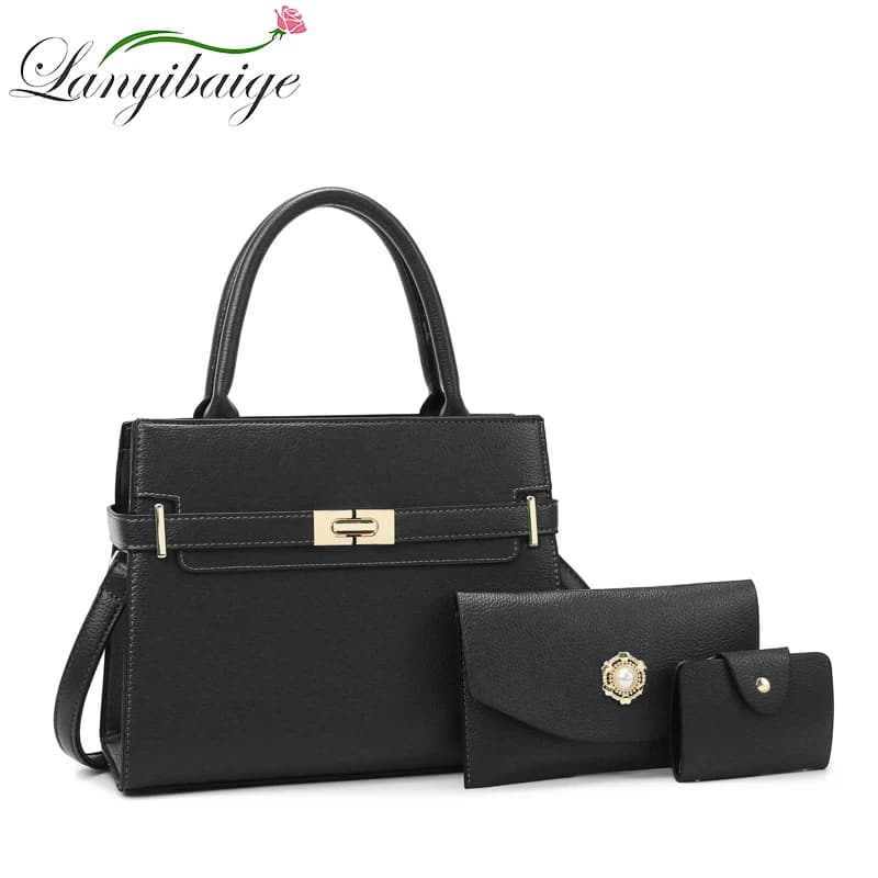 Three-piece Suit Women's Handbag Large Capacity Bags Luxury Shoulder Crossbody Bags Small Coin Purse Quality Leather Sac A Main