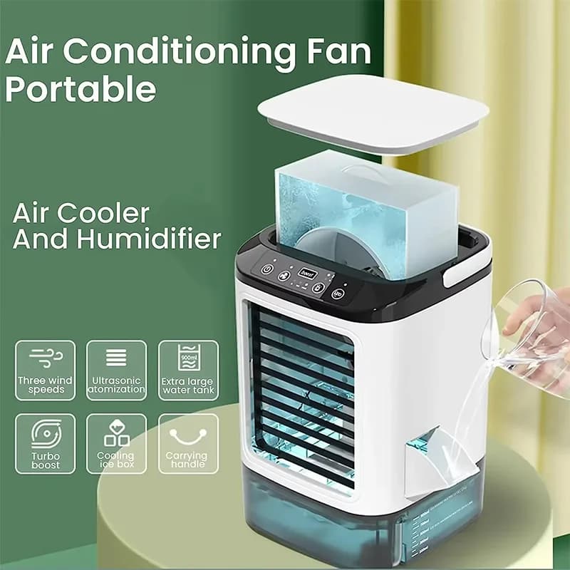 USB desktop fan mini water cooling fan small air conditioning office dormitory spray humidification fan cooler large water tank