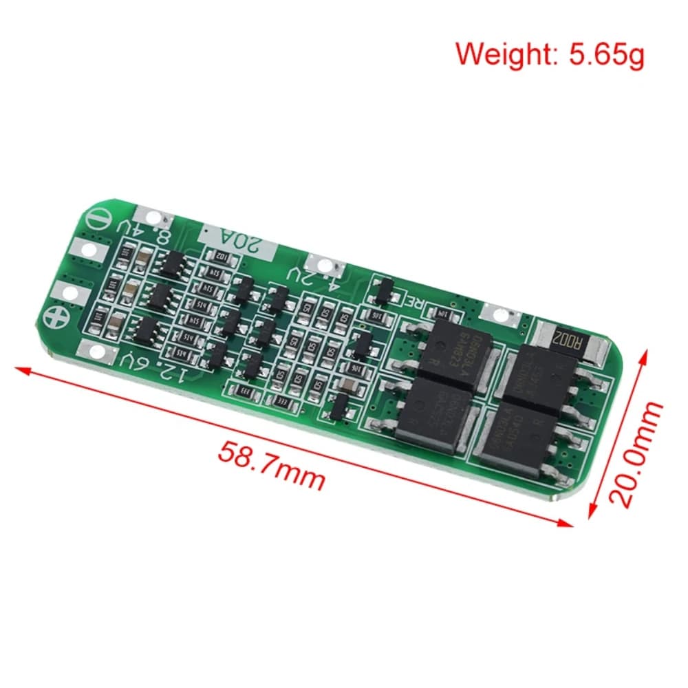 3S 20A Li-ion Lithium Battery 18650 Charger PCB BMS Protection Board For Drill Motor 12.6V Lipo Cell Module 64x20x3.4mm