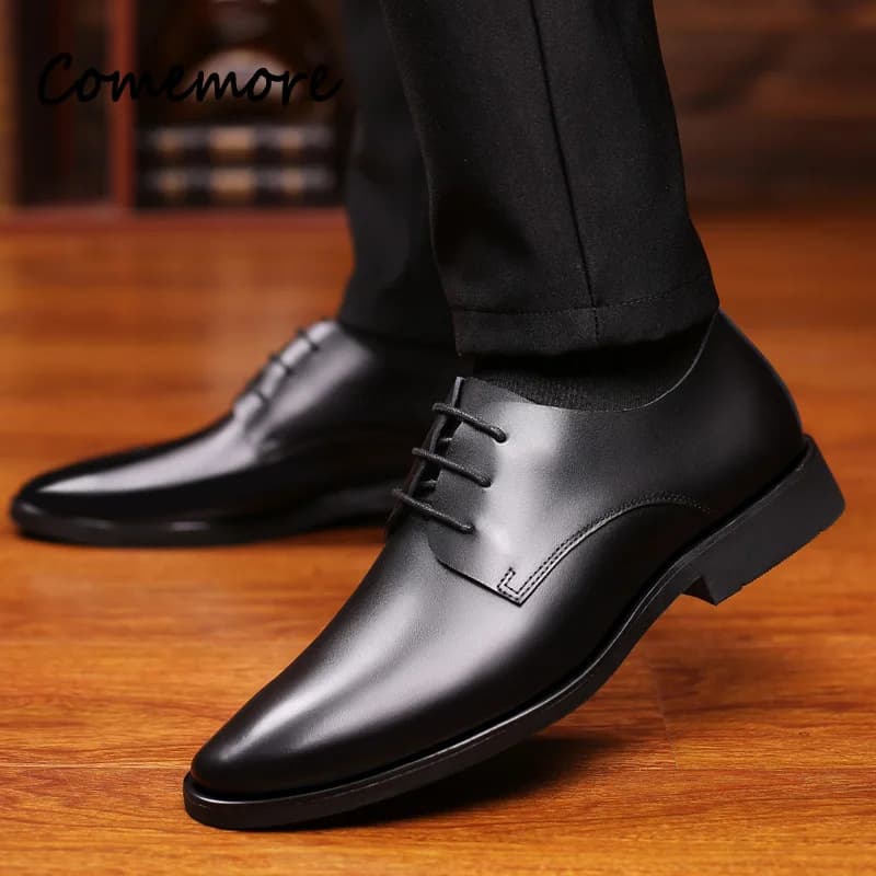 Designer Formal Oxford Shoes for Men Wedding Shoes Leather Italy Pointed Toe Mens Dress Shoes Sapato Oxford Masculino