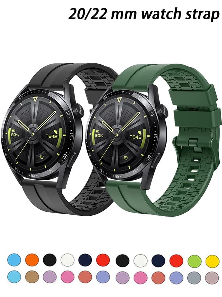 20mm 22mm watch strap for Samsung Galaxy watch 6/5/pro/3/4/classic/Active 2 Sport Silicone bracelet huawei watch gt 3-2e band