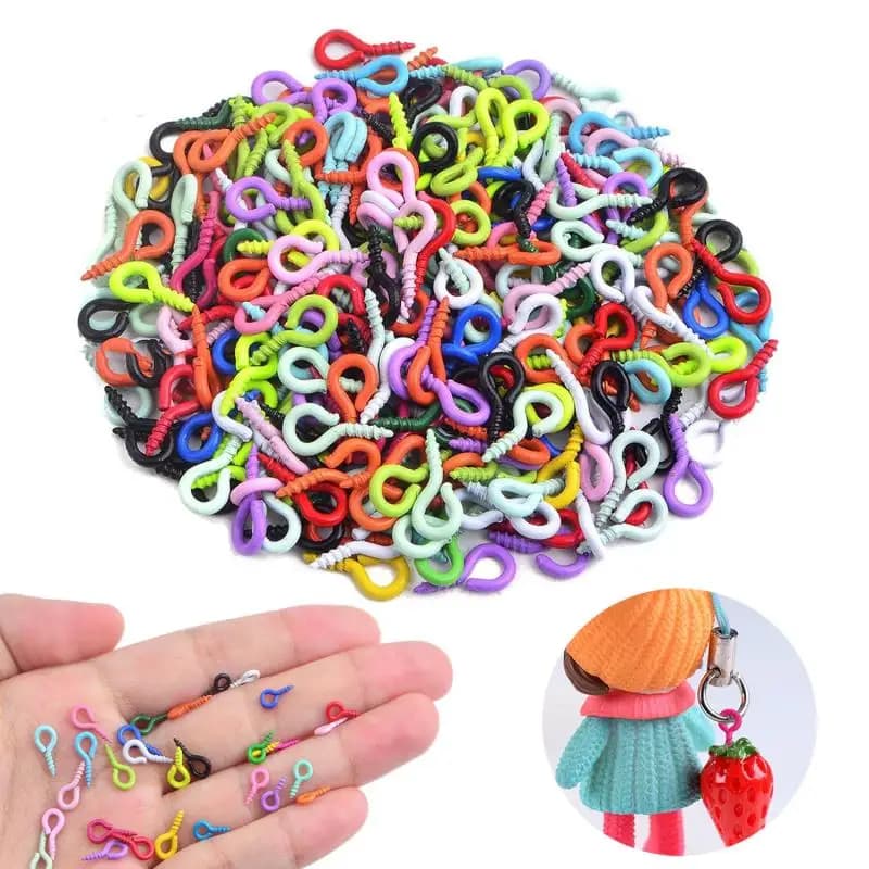 4*8mm/5*10mm 500Pcs Colorful Small Tiny Mini Eye Pins Eyepins Hooks Eyelets Screw For DIY Jewelry Making Supplies Accessories