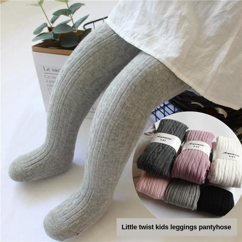 2025 Spring Knitted Baby Pantyhose For Girls Twist Children Bottom Toddler Kid Girl Ribbed Stockings
