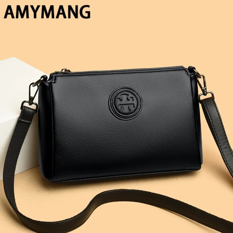 Versatile PU Crossbody Bag for Women Stylish High Quality Brand Design Zipper Solid Color Pattern Casual Daily Use Shoulder Bag