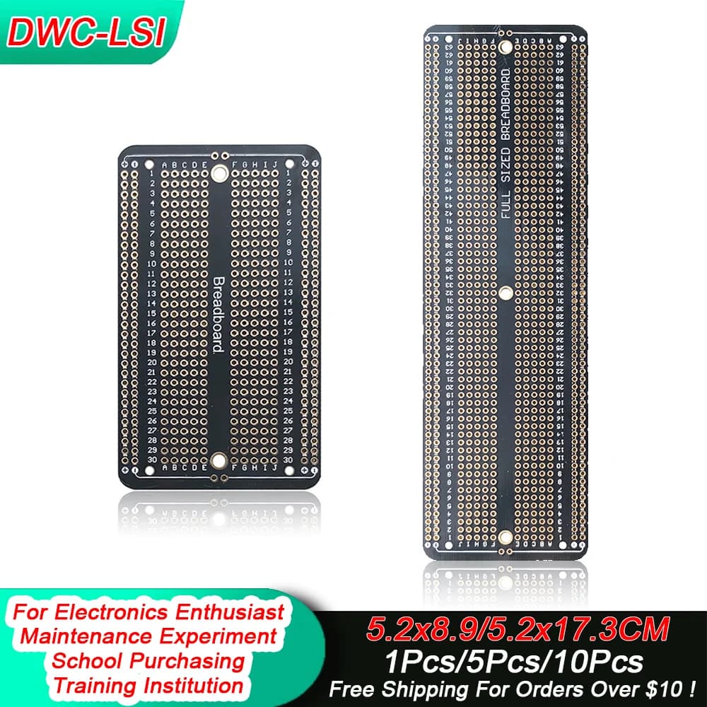 1/5/10Pcs 5.2x8.9/5.2x17.3cm Standard Permanent Solder Breadboard PCB Board Prototype Board  DIY Electronics Kit For Arduino