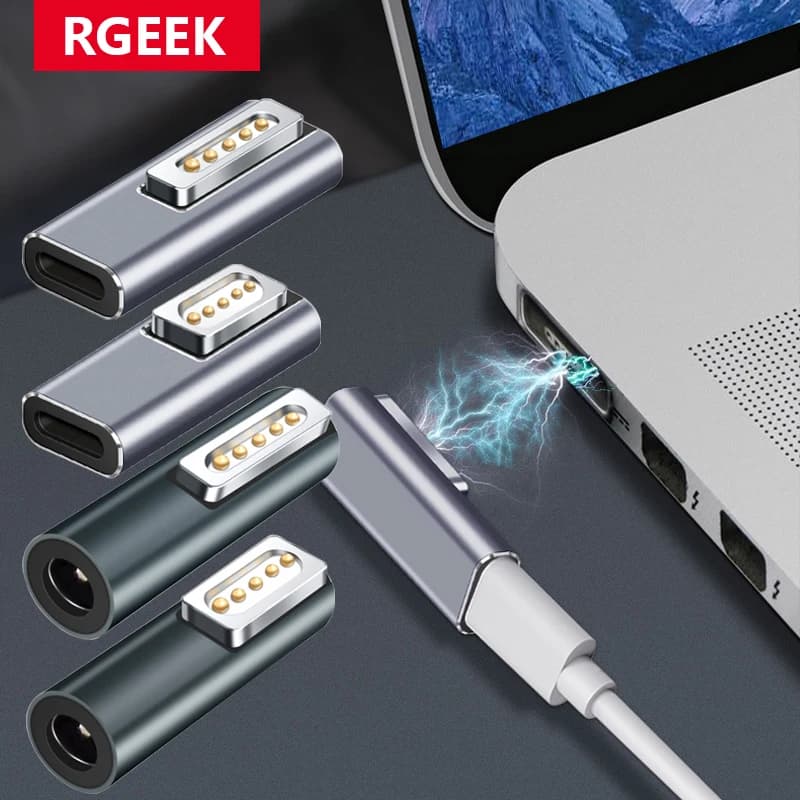 RGEEK USB Type C Magnetic PD Adapter for Magsafe1 Magsafe 2 MacBook Pro Max 5A Fast Charging USB C Female Magnet Plug Converter