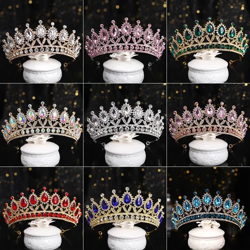 Luxury Bridal Crown Vintage Color Crystal Headband Fashion Diverse Wedding Accessories Prom Women Gifts Holiday Party Supplies