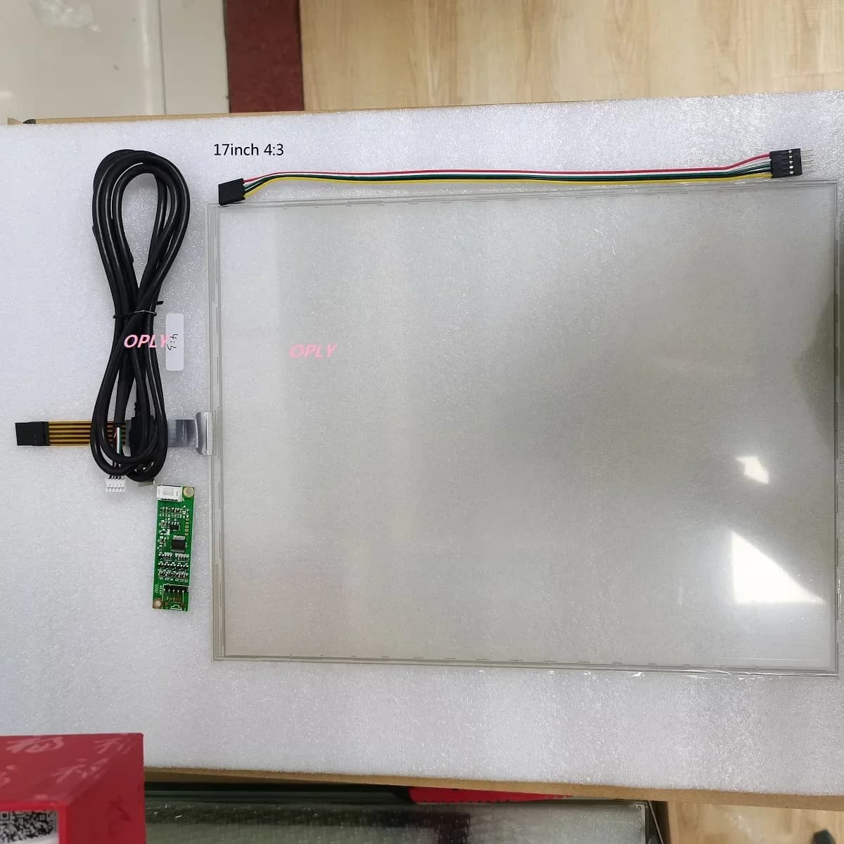355*288 5 Wire MM 4:3 17 inch 17" Resistive touch screen panel sensor glass Thick for industrial control equipment