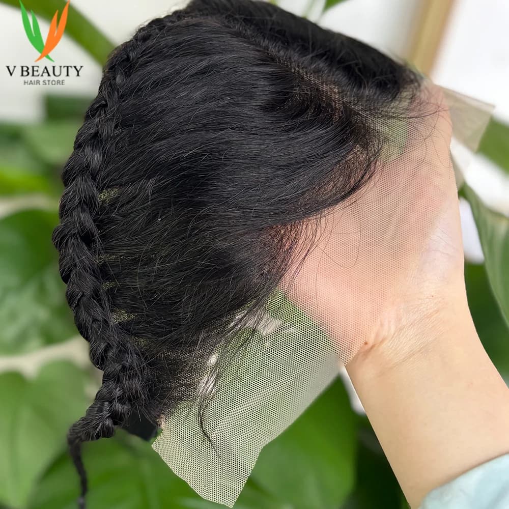 V Beauty New 13X4 Lace Frontal Brazilian Remy Hair Lace Closure Only with Braids 10 Inches 13x4 Transparent Lace Front Natural