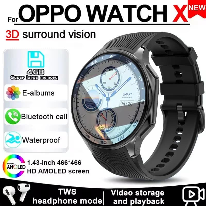 2025 New Men Business Watch For Xiaomi OPPO Watch X 4G Large Memory Video playback Smartwatch Sport Fitness Waterproof Watches