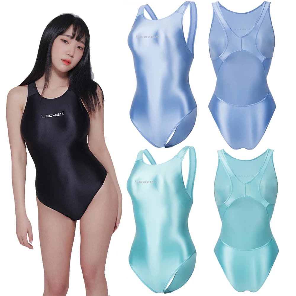 LEOHEX Sexy Leotards Spandex Women Japanese Swimwear High Cut One Piece Swimsuit Female Bather Bathing Summer Suit Swim