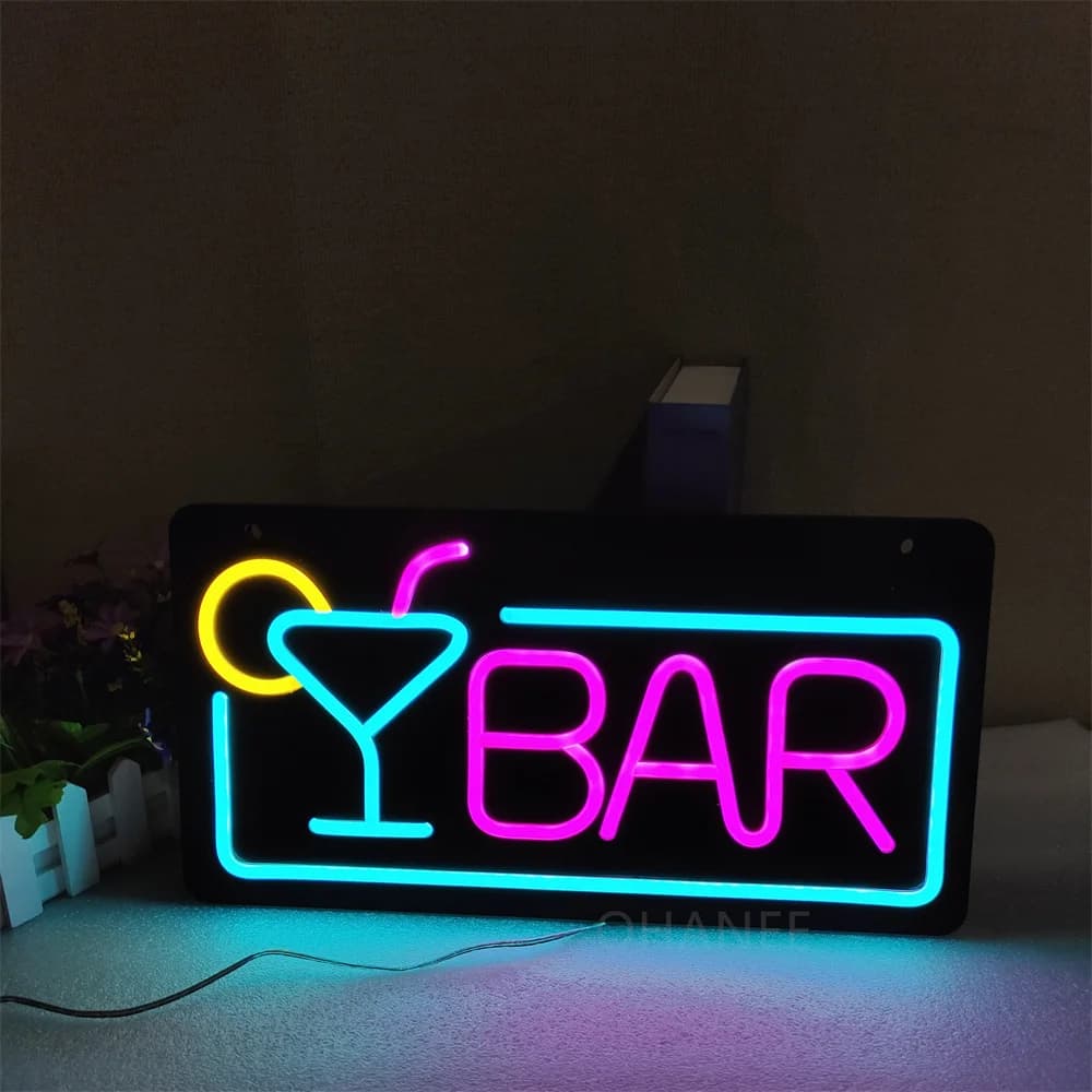 Bar Neon Light Sign Party Neon Wine Glass Lamp Wall Art Bedroom Decrative Light KTV Shop Home Desk Decor Neon Night Light
