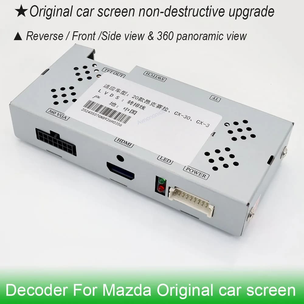 HD Reverse Trajectory Decoder For Mazda Axcela / CX-30 / CX-3 2020~2023 OEM Original Screen Upgrade Rear Camera Plug & Play