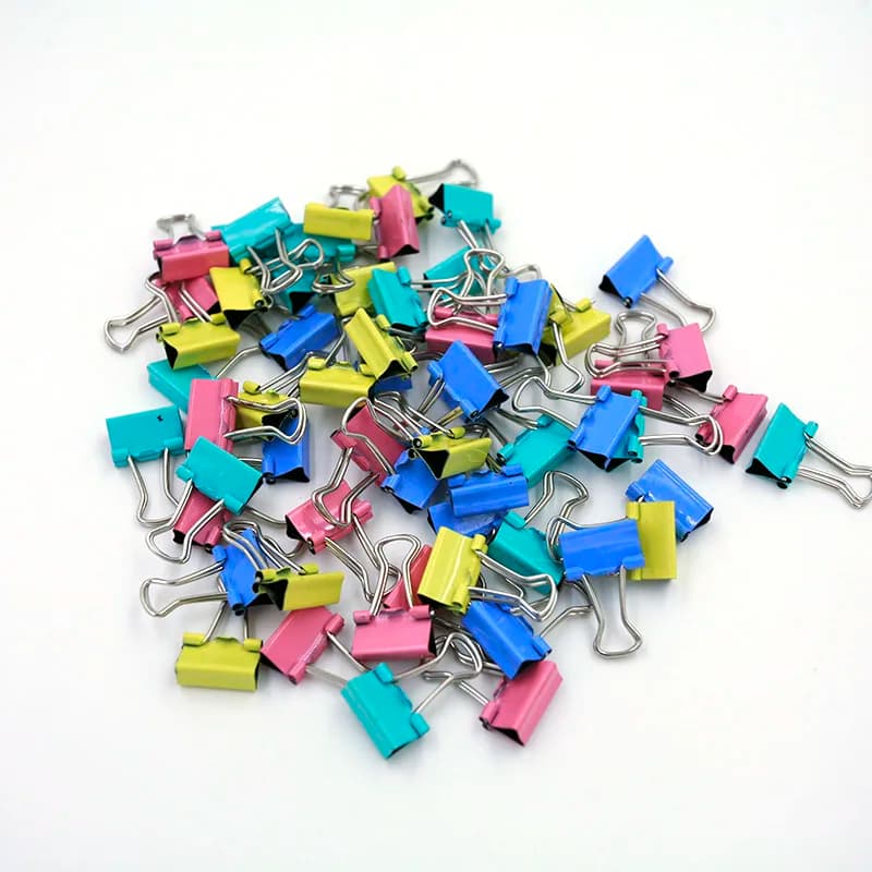 60 Pack 15mm Small Color Metal Page Clips For Memo Binder Holder Office Organizing Supplies
