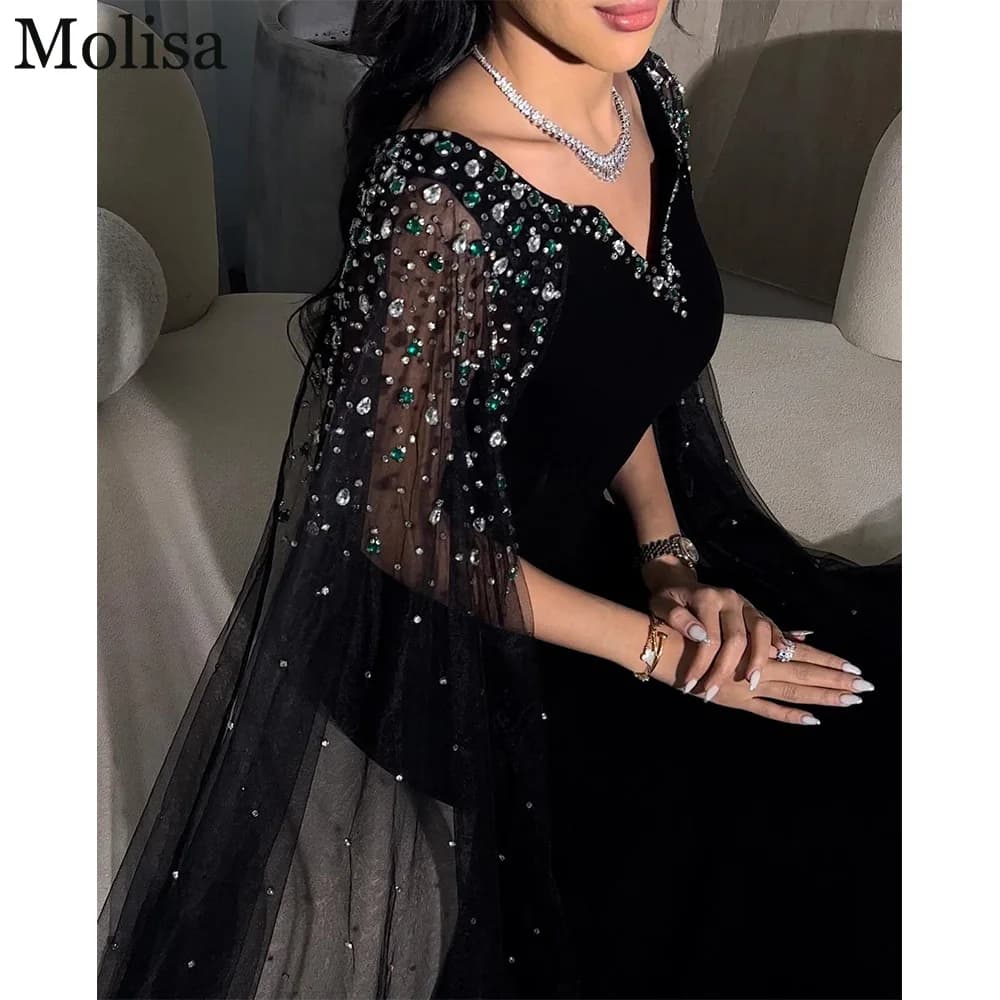 MOLISA Luxury Saudi Arabia Beading Formal Occasion Dresses 2025 Customized Mermaid V-Neck Prom Dress Long Evening Party Gown