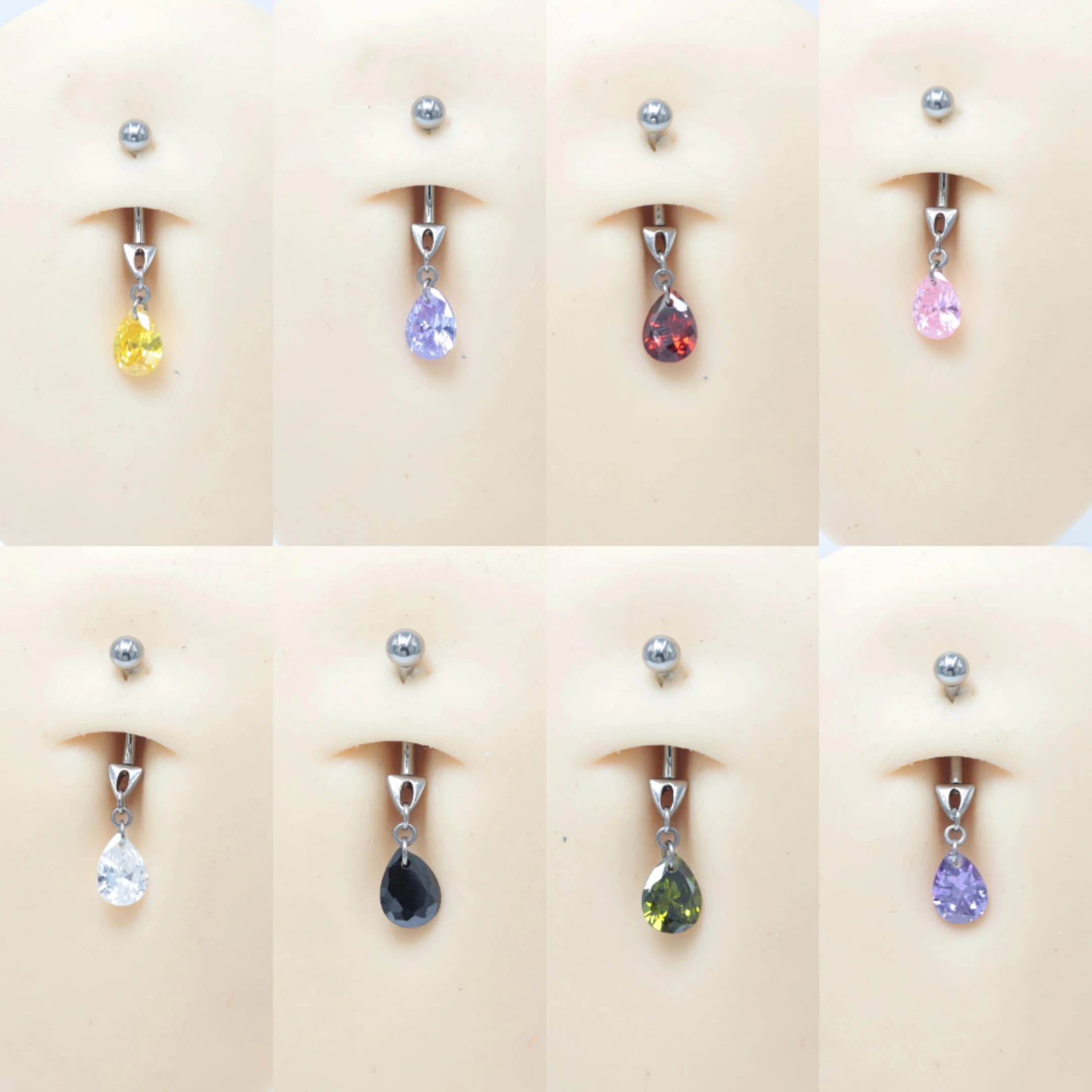 14G Implant Grade Titanium ASTM F136 Pendant Internal Navel Belly Ring Ombligo Oreja Piercing Jewelry with CZ Cubic Zircon