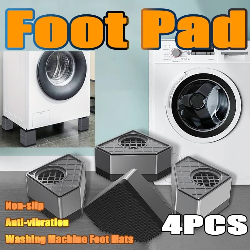 4Pc Washing Machine Anti Vibration Pads Stable Anti Slip Heightening Base for Furniture Moisture-proof Storage Rack Washe Stand