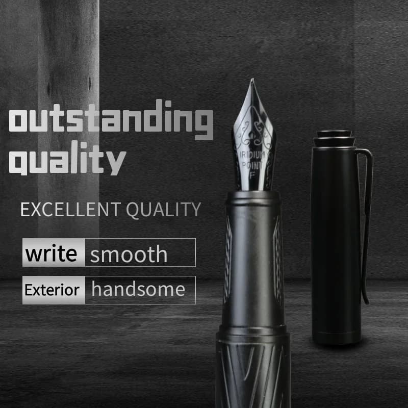 Black samurai High quality fountain pen Black Forest Excellent Titanium Nib Office School Supplies Writing Smooth Ink Pens