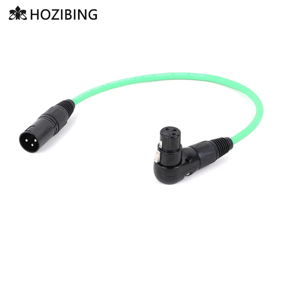 XLR Cable Right-Angle 3Pin XLR Female to Straight Male MIC Extension Cord for Powered Speaker Audio Interface Pro Audio Mixer