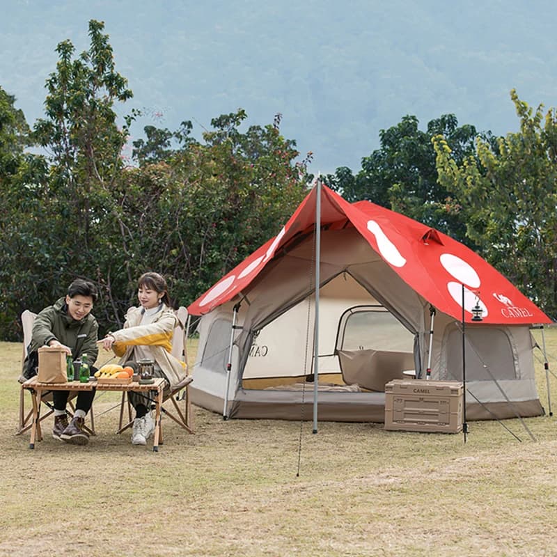 GOLDEN CAMEL Outdoor 5-6 Persons Camping Tent Mushroom House Portable Folding Thickened Picnic Automatic Tents Camping Supplies