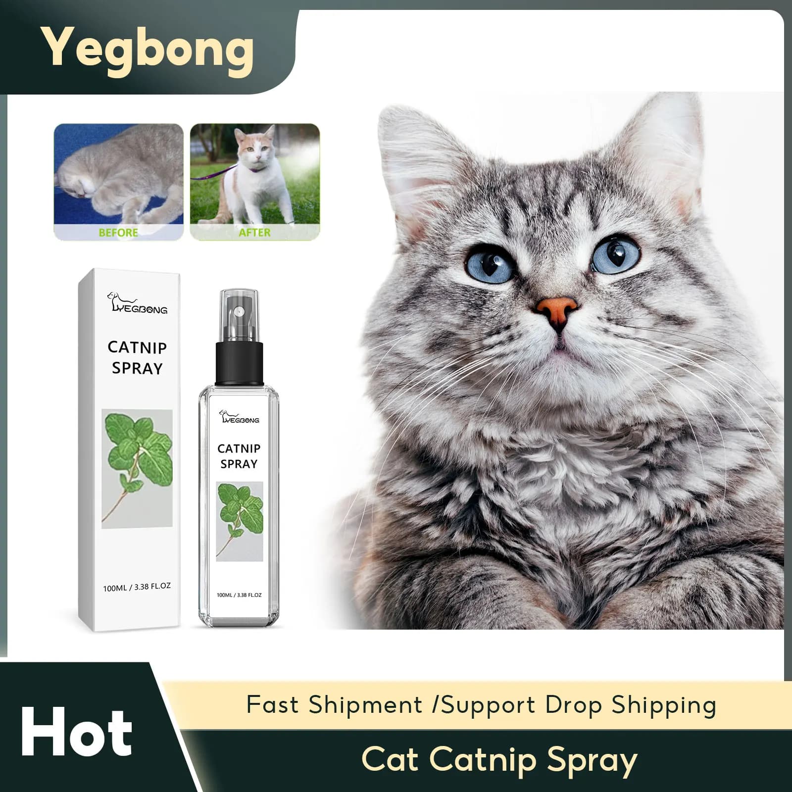 Cats Catnip Spray Relieve Stress Dogs Enhance Vitality Pet Attractant Long-Lasting Anti Anxiety Health Care Pet Calming Spray
