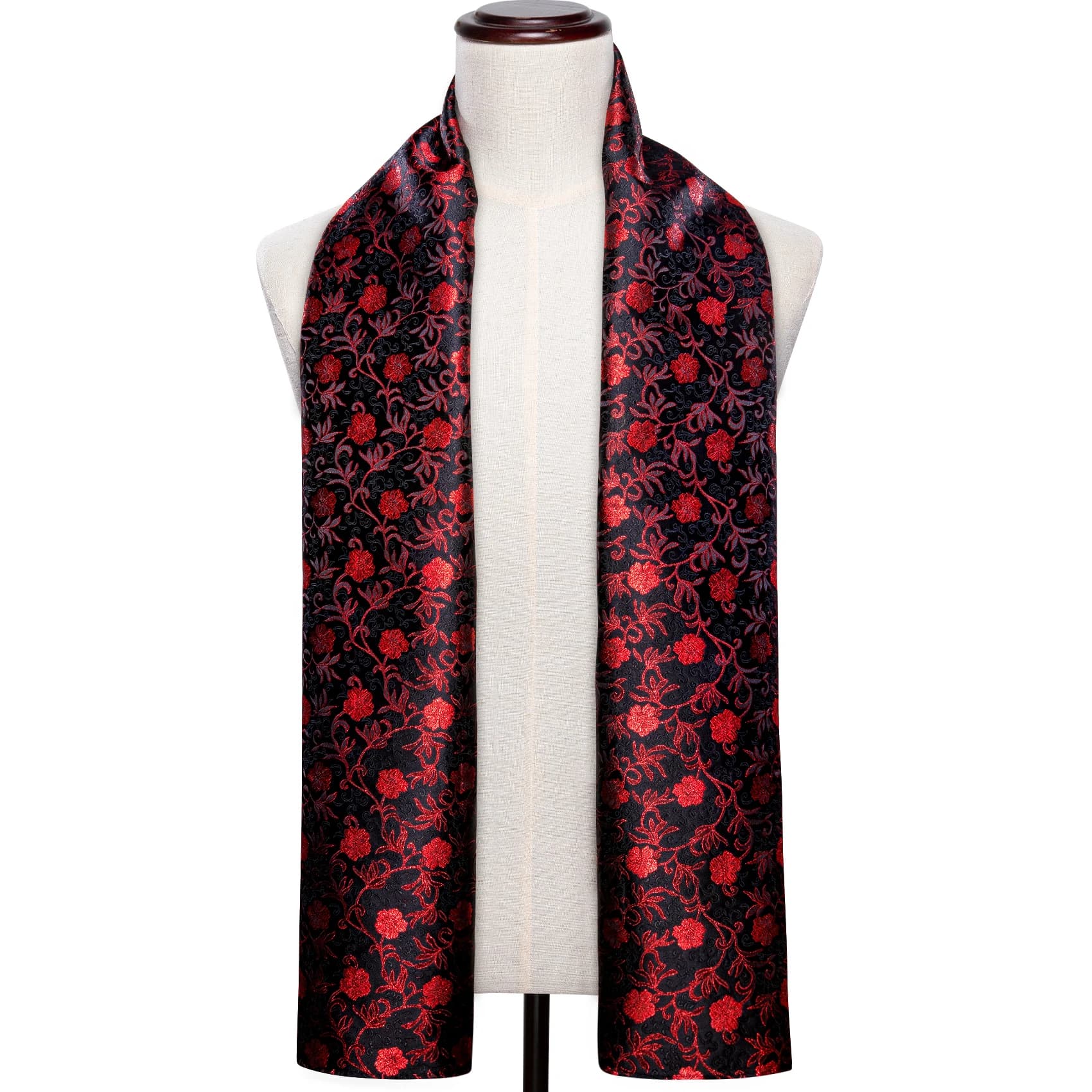 Luxury Brand Men Scarf Red Jacquard Woven Classic Autumn Winter Floral Scarfs Casual Business 160*50cm Designer Gift Barry.Wang