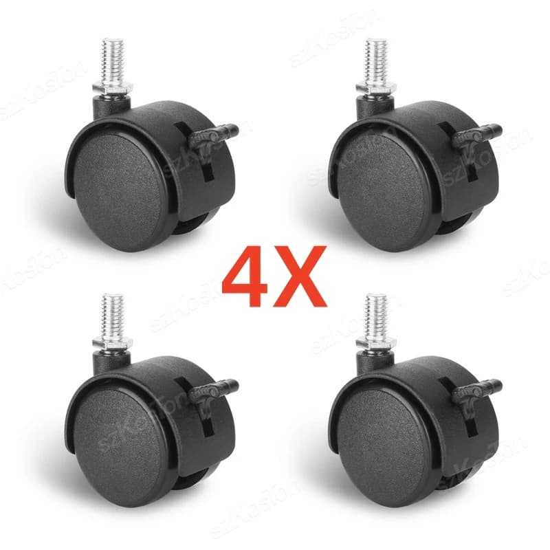4 Pieces Universal Mute Caster M8 Wheel 1.5Inch Replacement Furniture Table Drawers Cabinets Swivel Rollers 360 Degree Wheels