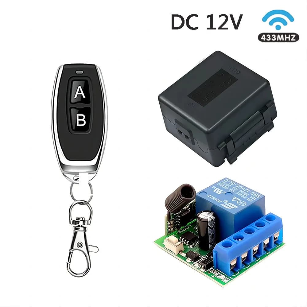Universal 433MhzRF Wireless Remote Control Switch Relay DC12V 10A Mini Receiver Module for Gate LED Garage Door