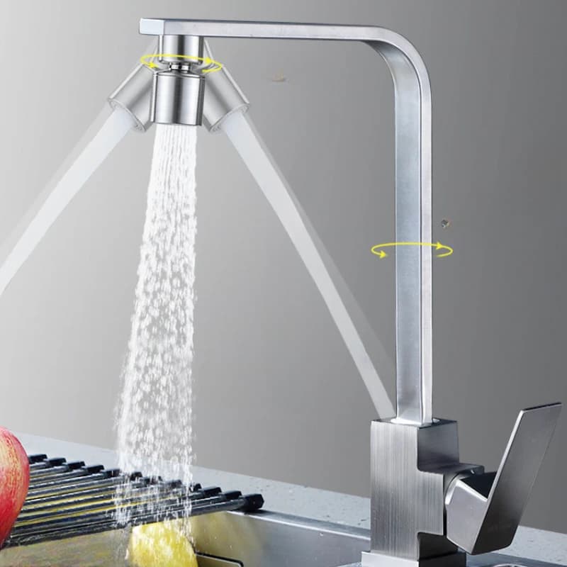 304 stainless steel faucet kitchen sink dish basin laundry pool single hole hot and cold water rotatable splash head