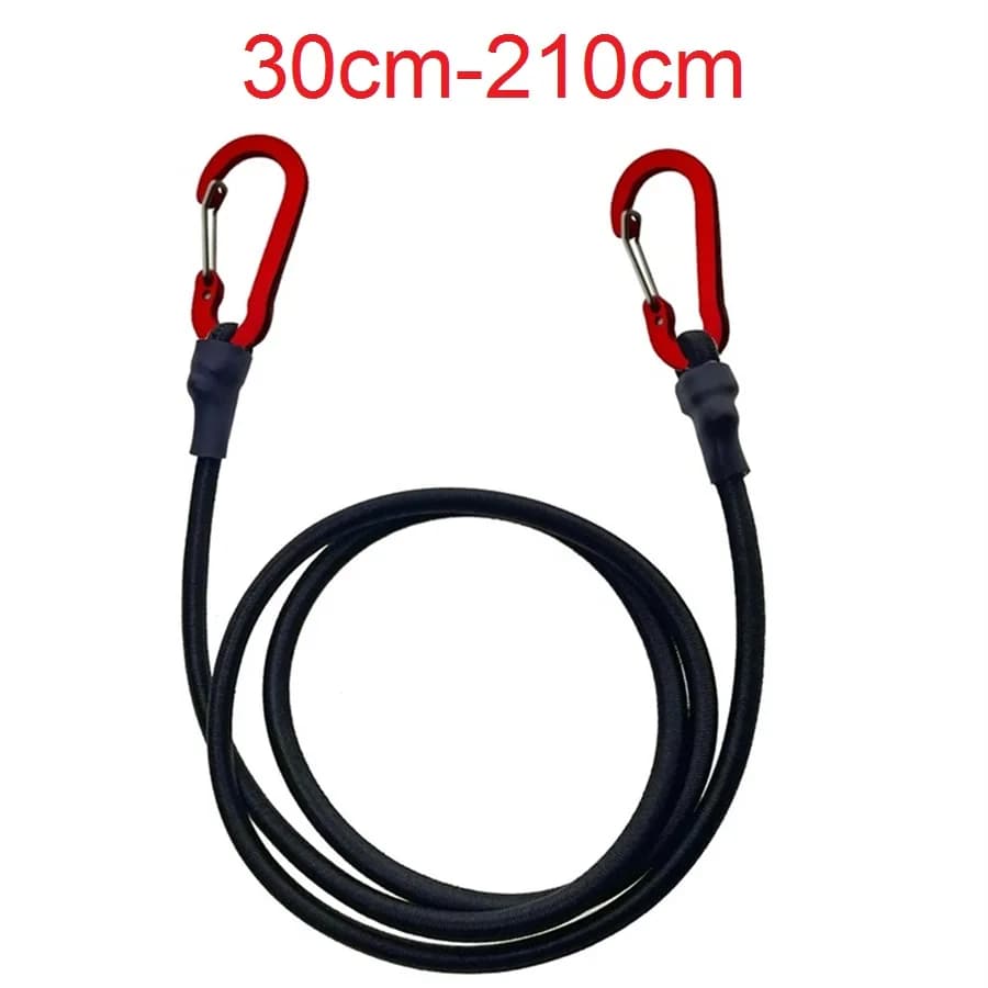 30-210cm 8mm Packing Ropes Outdoor Elastic Bungee Cords with Red Hooks Stretch Lightweight for Bikes Car Luggage Roof Rack Strap