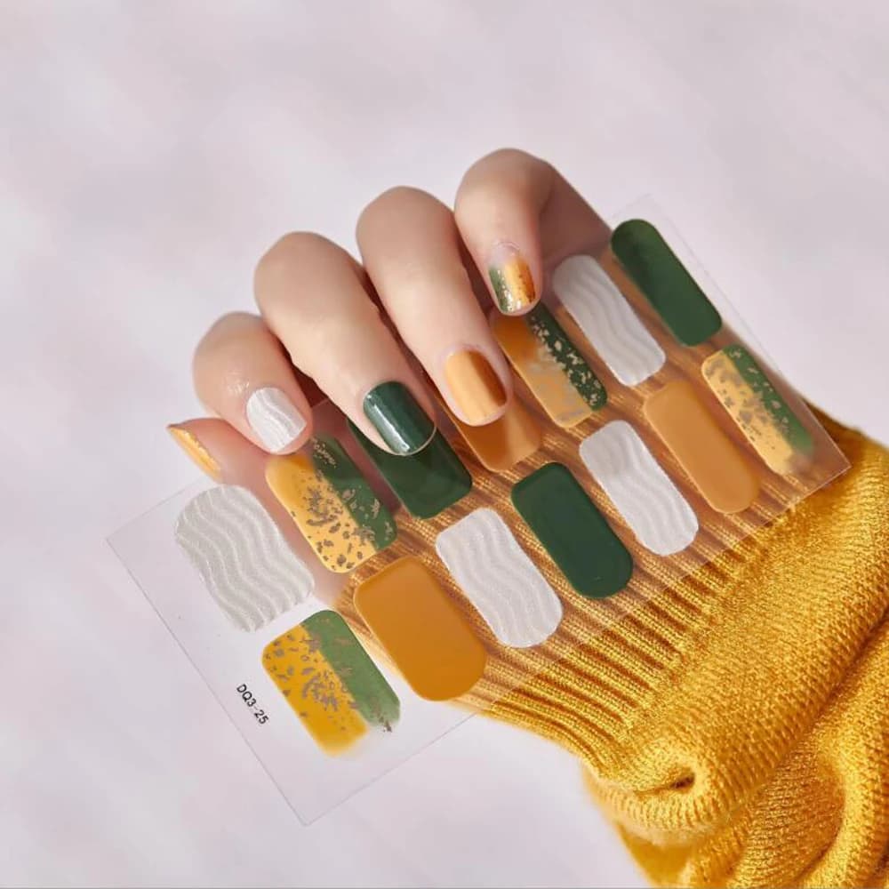 3D Gel Nail Stickers Nail Art Decal Manicure Decorations Pegatinas Para Uñas Full Cover Nail Polish Wraps Beauty False Nail Tips