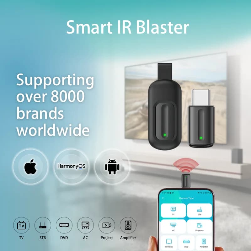 Smart IR Remote Controller Type-C Infrared Emitter with Phone App Control Mini Adapter for Smartphone TV AC Devices
