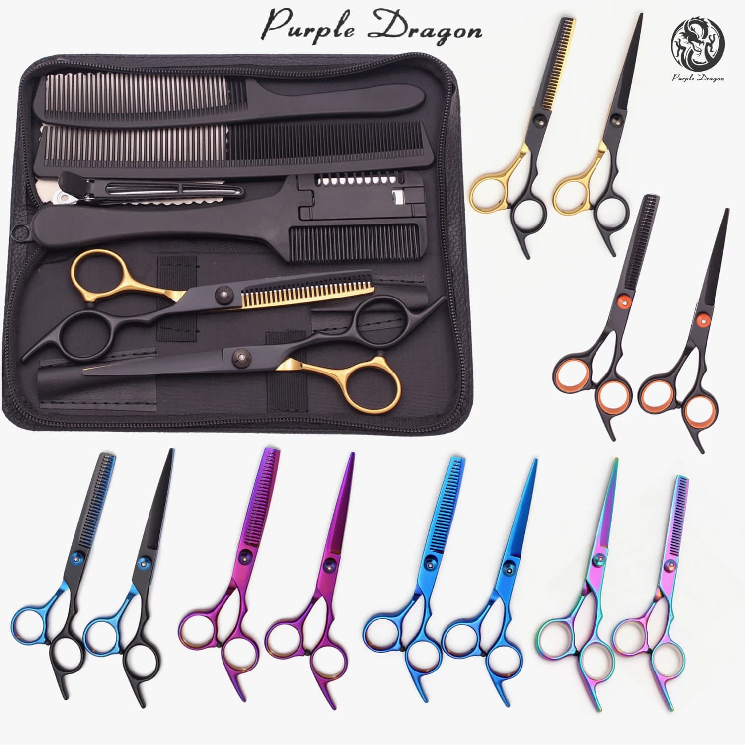 6.0'' Professional Hair Scissors Cutting Shears Thinning Hairdressing Haircut Comb Razor Set Salon Barber & Home Dropshipping