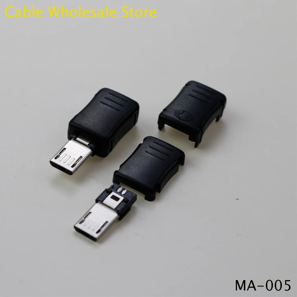 1sets Micro USB Male Connector Male Micro USB Jack 2.0 5PIN 5 Pin Plug Socket V8 With Plastic Cover For Kinds of DIY