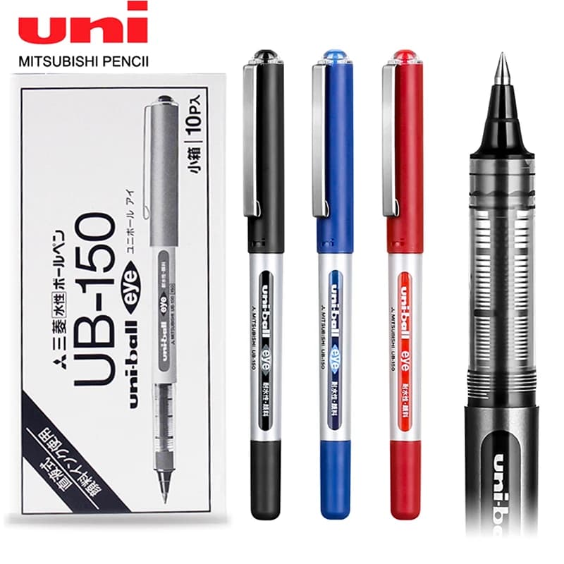 Japan uni-ball Gel Ink Pen, 0.38/0.5mm UB-150 Eye Micro Rollerball Pens, Large Capacity Water-based Signature Writing Stationery
