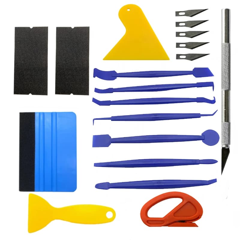 10/19/24Pcs Car Wrapping Vinyl Tool Kit Window Film Tint Tools Car Wrap Sticks Edge Trimming Squeegee Tinting Felt Edge Squeegee