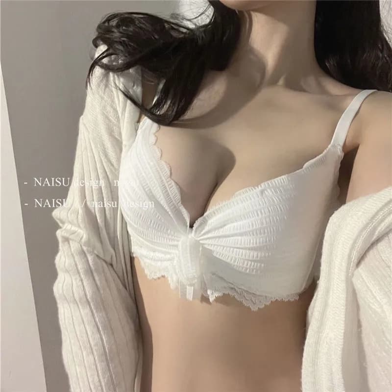 Red Underwear Women Bra for Little Chest Gathers Without Steel Rings Thick Adjustable Push Up Bras Girls Sexy Intimates Lingerie