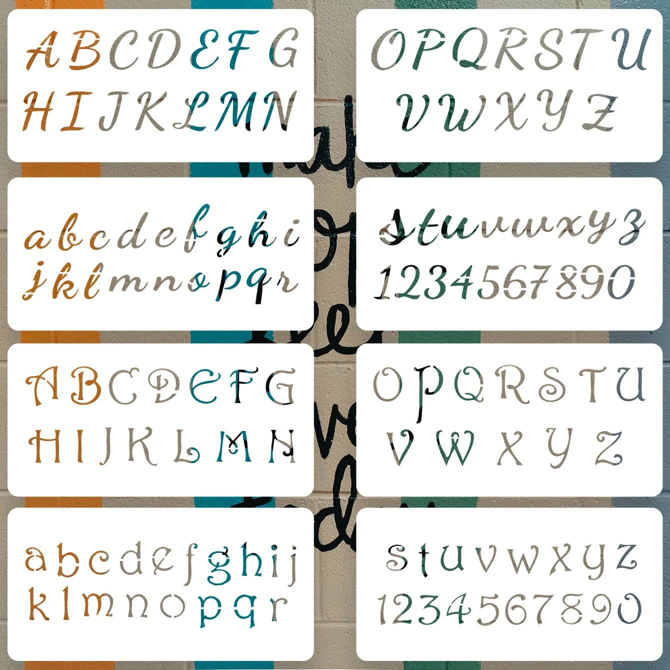 8 pieces/rectangular letter mold DIY oil painting mug coloring relief home photo album embossing decoration painting template