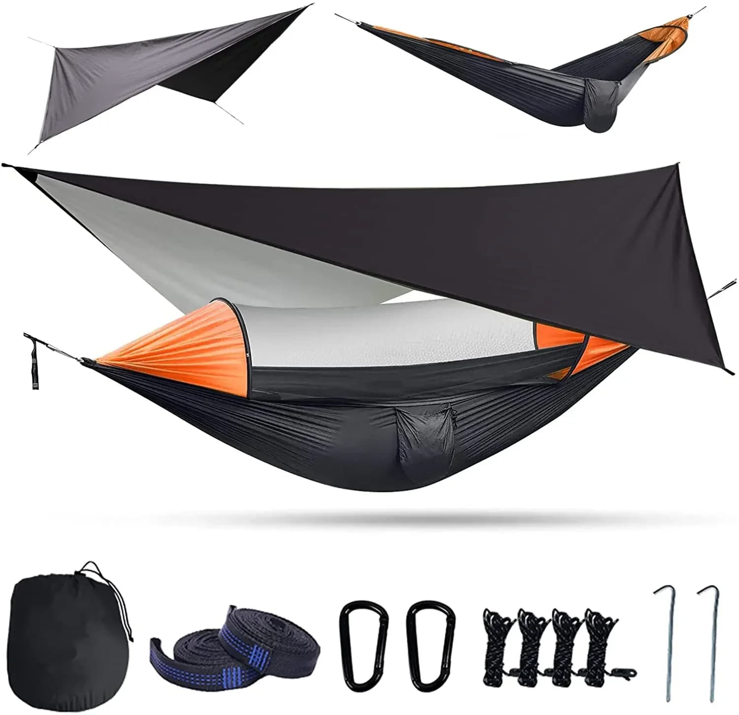 Camping Hammock with Mosquito Net and Rain Fly Tarp,hammock chair swing chair outdoor for Backpacking, Survival,Travel