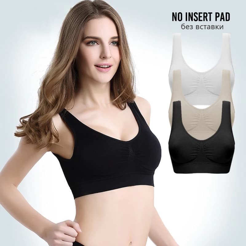 S-3XL Sports Yoga Bra Women Seamless Sexy Push Up Sleep Brassiere Underwear Fitness breathable Vest sports GYM Plus Size Bra