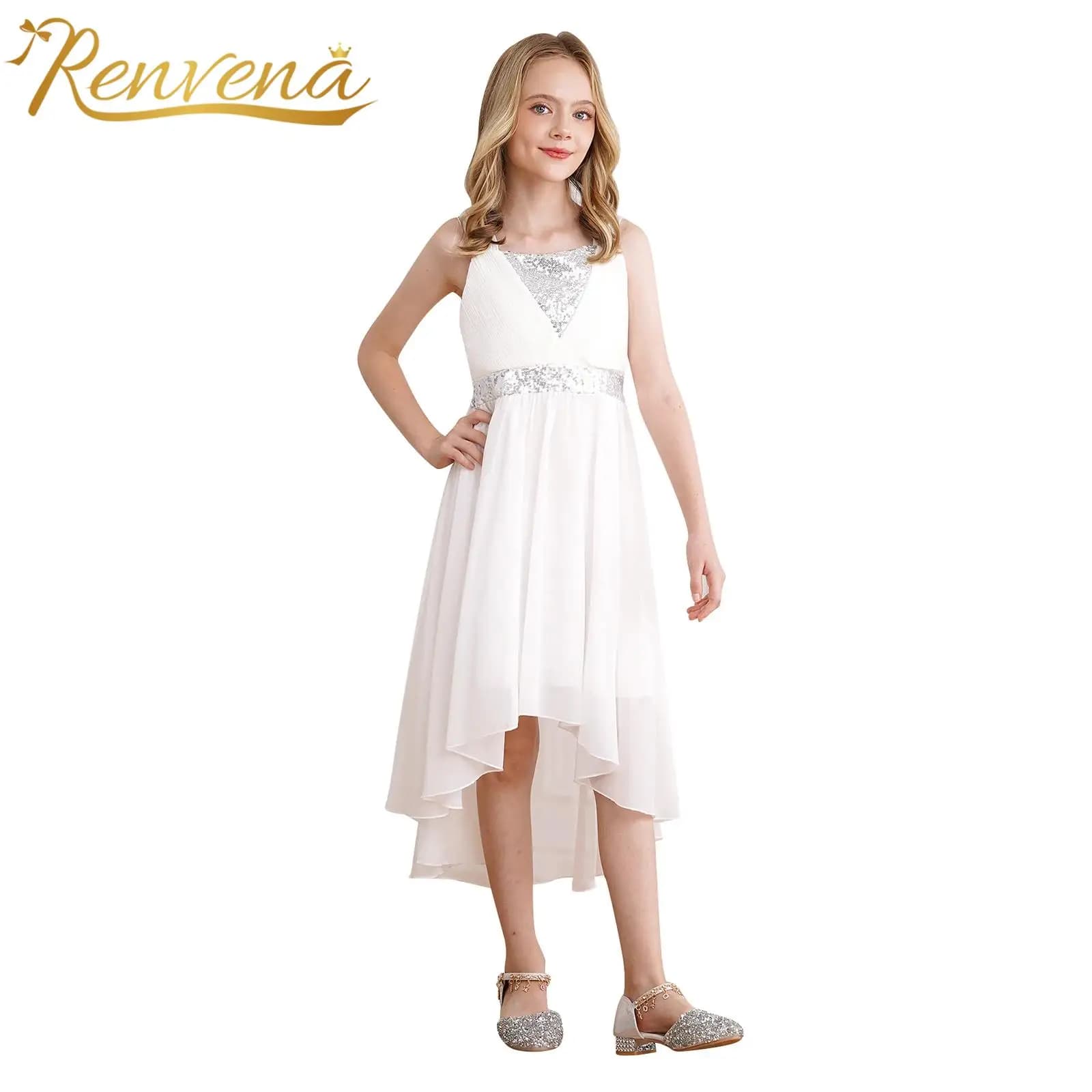 Summer Kids Dress for Girls Chiffon Dresses Child First Communion Vestidos 16 Teens Holiday Dress Prom Gown Wedding Party Robe