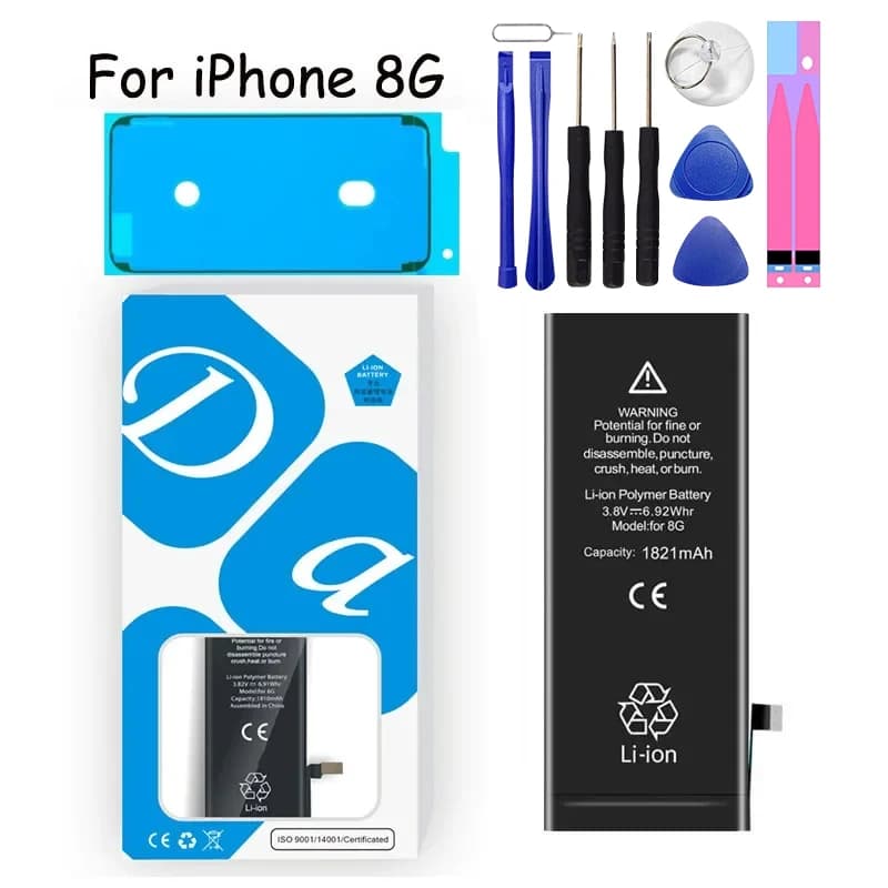 XDOU Battery For IPhone 8 8G IPhone8 IPhone8G 1821mAh Phone Accessory Free Repair Tools Kit Sticker Replacement Bateria