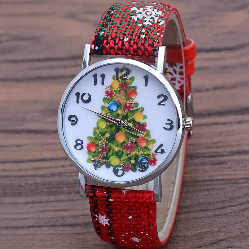Christmas Tree Women Watches Casual Quartz Wristwatches Leather Strap Quartz Watches Cute Ladies Watch Gift Reloj Mujer