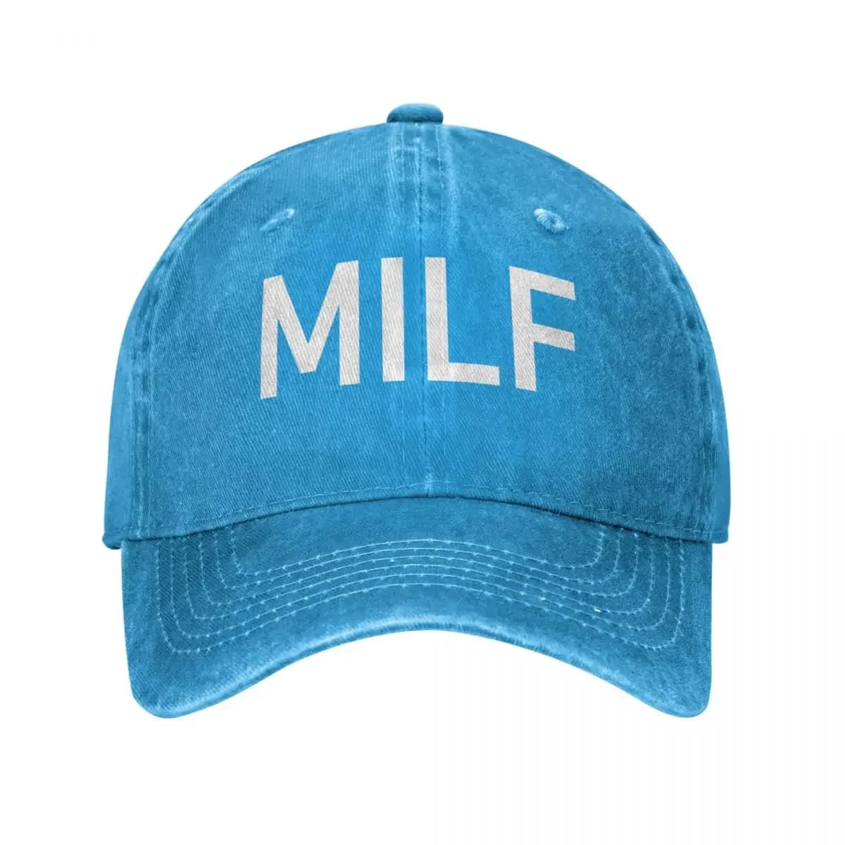 Vintage MILF Jokes Baseball Cap Men Women Distressed Washed Snapback Cap Outdoor Workouts Unstructured Soft Caps Hat